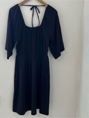Pact Black Scoop-Back Mini Dress
